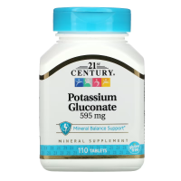 Купить 21st Century Potassium Gluconate, Глюконат калия, 595 мг, 110 таблеток