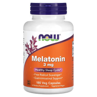 Купить NOW Foods, мелатонин, 3 мг, 180 растительных капсул