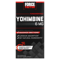 Купить Force Factor Yohimbine, Форс Фактор, йохимбин, 6 мг, 30 капсул