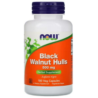 Купить NOW Foods, Black Walnut Hulls, 500 mg, 100 растительных капсул