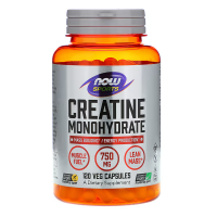 Купить NOW Foods Creatine Monohydrate, Sports, моногидрат креатина, 750 мг, 120 растительных капсул