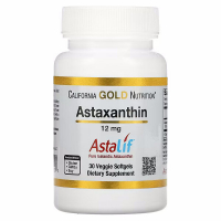 Купить California Gold Nutrition Astahanthin, астаксантин, чистый исландский продукт AstaLif, 12 мг, 30 растительных мягких таблеток