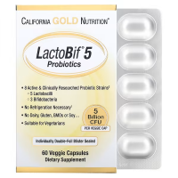 Купить California Gold Nutrition, LactoBif, пробиотики, 60 растительных капсул