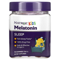 Купить Natrol, Kids, мелатонин,  для детей от 4 лет, ягодный вкус, 90 жевательных конфет Melatonin