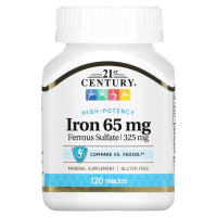 Купить 21st Century Iron, Ирон (Железо), 65 мг, 120 таблеток