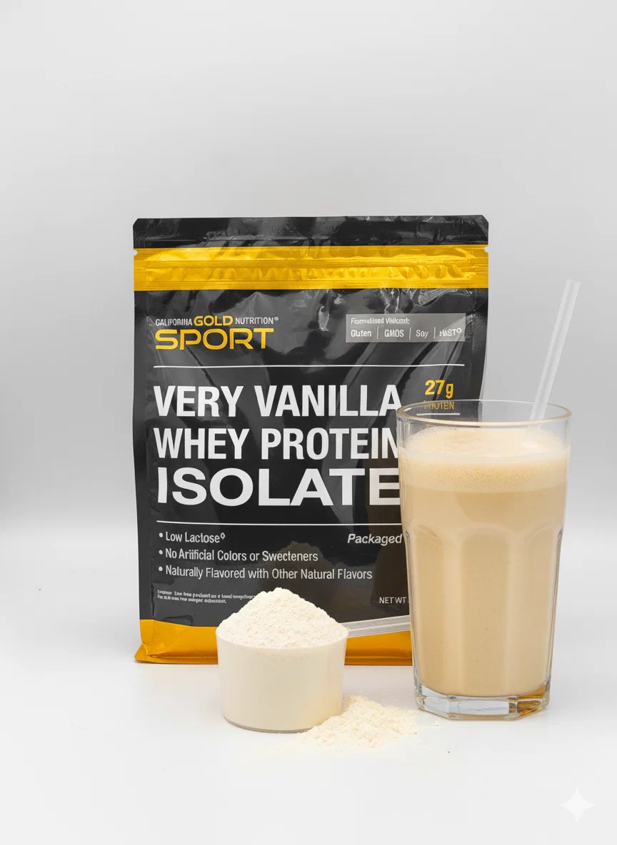 Изолят сывороточного протеина со вкусом Ванил, 907 г California Gold Nutrition, SPORT Isolate Protein